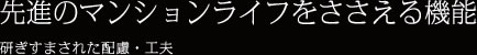 先進のマンションライフをささえる機能 研ぎすまされた配慮・工夫