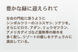 豊かな緑に迎えられて